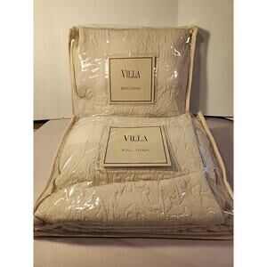 New Noble Excellence Villa Quilted KING Sham Cotton Pair